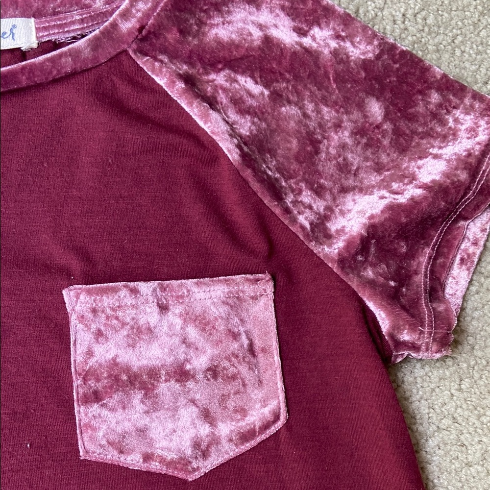 Wallflower Velvet Accents Tshirt Dress - Picture 3 of 7
